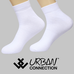 Urban Connection Men's Essential Basic Ankle White Socks