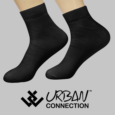 Urban Connection Men's Essential Basic Ankle Black Socks