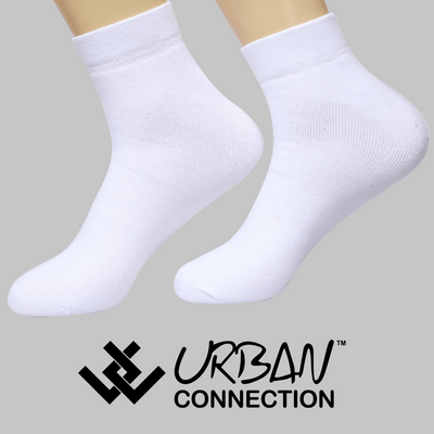 Urban Connection Men's Essential Basic Ankle White Socks