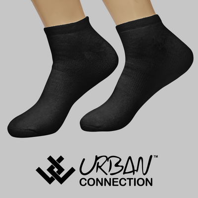 Urban Connection Men's Essential Basic Low Cut Black Socks