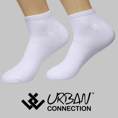 Urban Connection Men's Essential Basic Low Cut White Socks